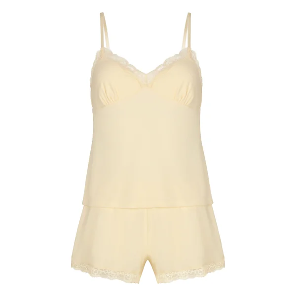 Ensemble Pyjama Jersey Dentelle - Jaune