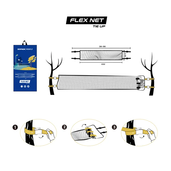 Filet de Badminton Réglable Flex Tie Up