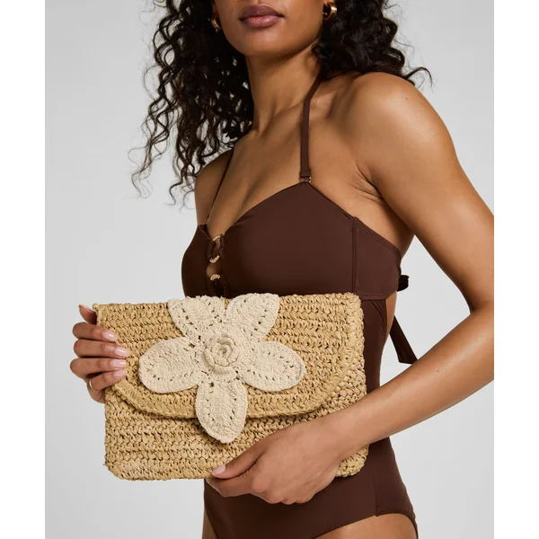 Flower Beach Clutch - Beige