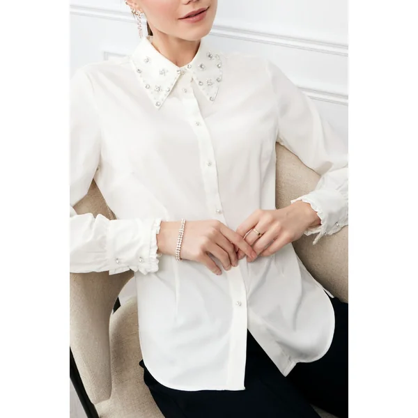 Frank Lyman Design - Blouse avec perles et brillants Blanc cassé Medium