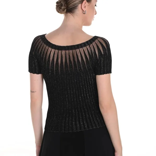 Frank Lyman Design - Chandail en tricot à manches courtes Noir Medium