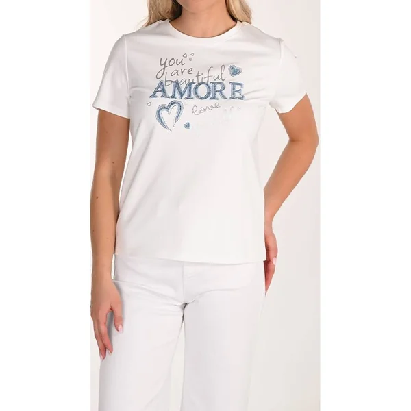 Frank Lyman Design - Chandail à manches courtes en tricot Blanc cassé XX-Large