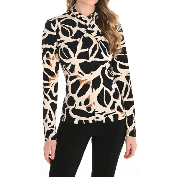 Frank Lyman Design - Chandail à manches longues avec motif Beige et Noir 12