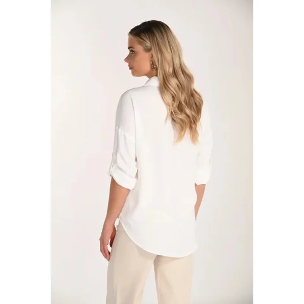 Frank Lyman Design - Chemise à manches 3/4 avec motifs fleurs dorées Blanc cassé X-Large