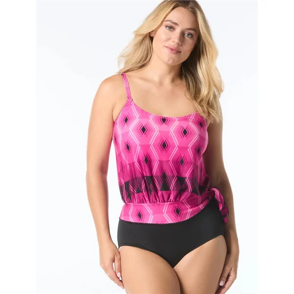 Gabar - Haut de Tankini avec pads amovibles et bretelles ajustables Pink Multi 8 Aqua Prisms