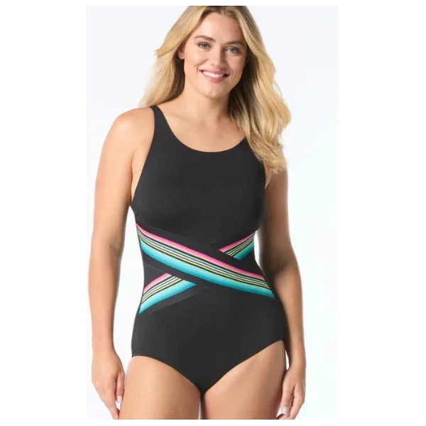 Gabar - Maillot une pièce avec pads amovibles et bretelles ajustables C Noir Multi 20 Sunrise