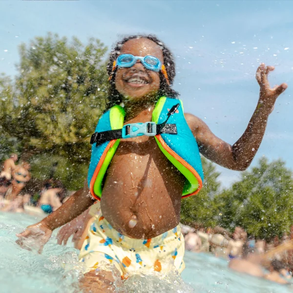 Gilet de natation enfant, Swimvest+ vert bleu