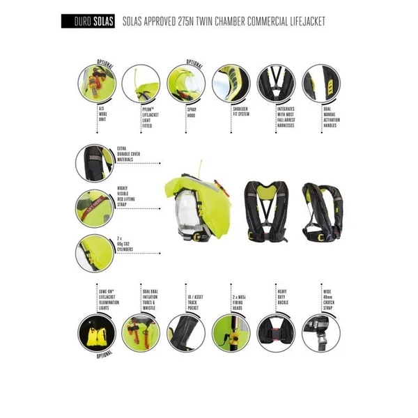 Gilet de sauvetage Auto Deckvest Solas 275N