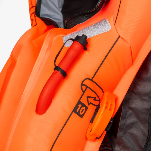 Gilet de sauvetage autogonflant avec harnais bateau Adulte LJ150N + harnais gris
