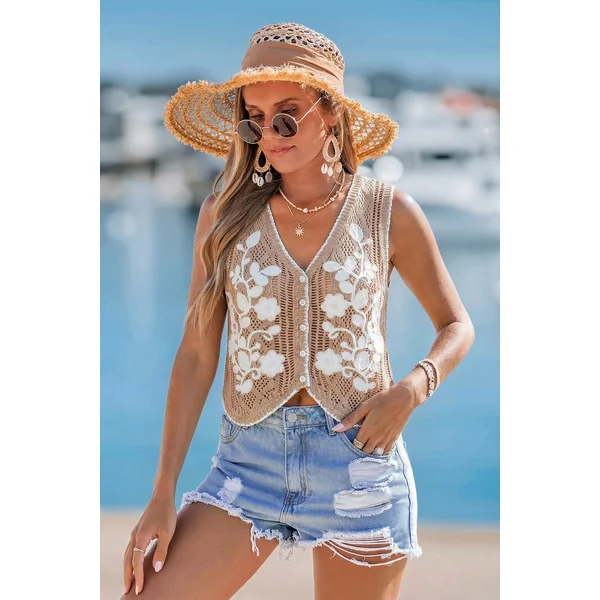 Gilet floral col V