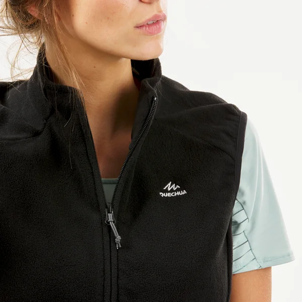 Gilet polaire de randonnée montagne femme, MH100 noir
