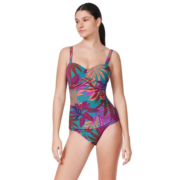 Gottex - Haut de tankini plissé rembourré avec cerceau 40 (90) D Fleuri Plantopia