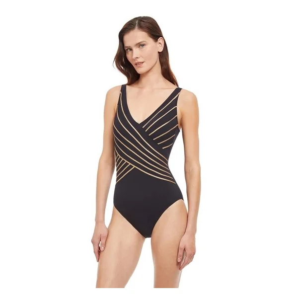 Gottex - Maillot de bain une pièce Noir et Doré 10