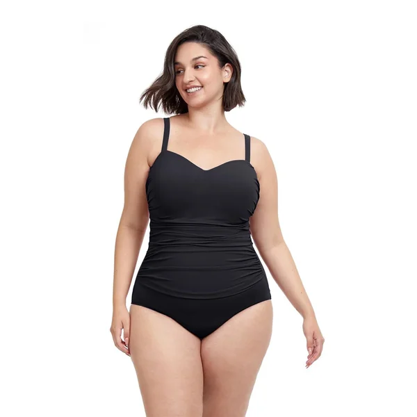Gottex - Maillot de bain une pièce plissé avec cerceau Taille Plus Noir 20W