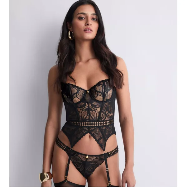 Guêpière noire en dentelle After Hours