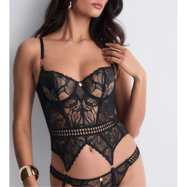 Guêpière noire en dentelle After Hours
