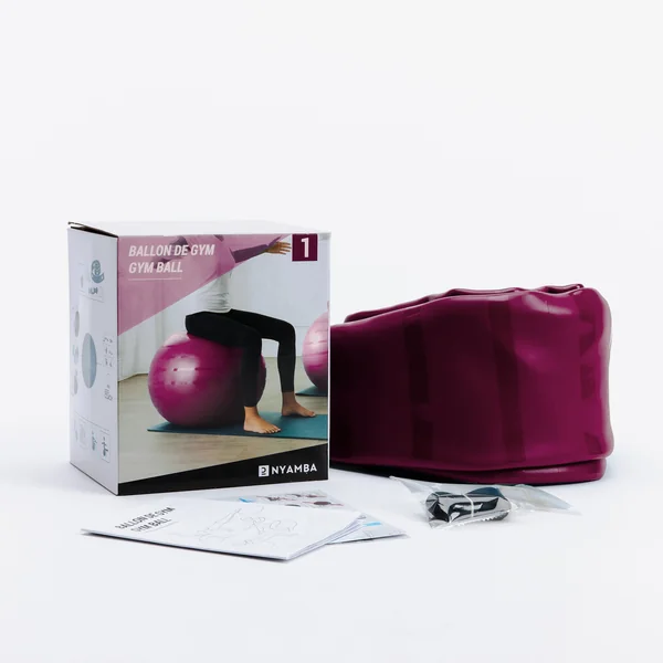 Gym ball taille 2 résistant 65 cm, rose