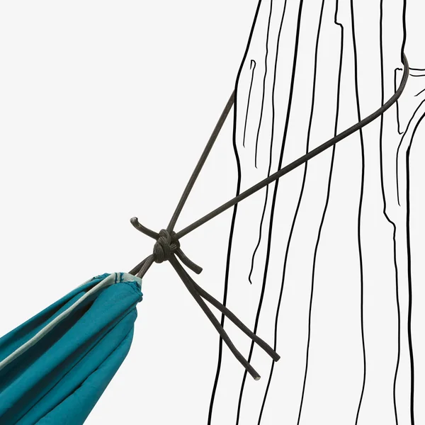 Hamac une place - Basic 300 x 150 cm - 1 Personne - Bleu canard