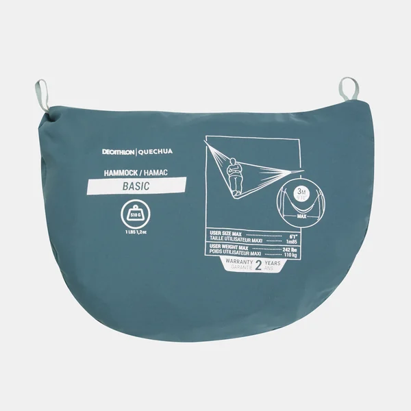 Hamac une place - Basic 300 x 150 cm - 1 Personne - Bleu canard