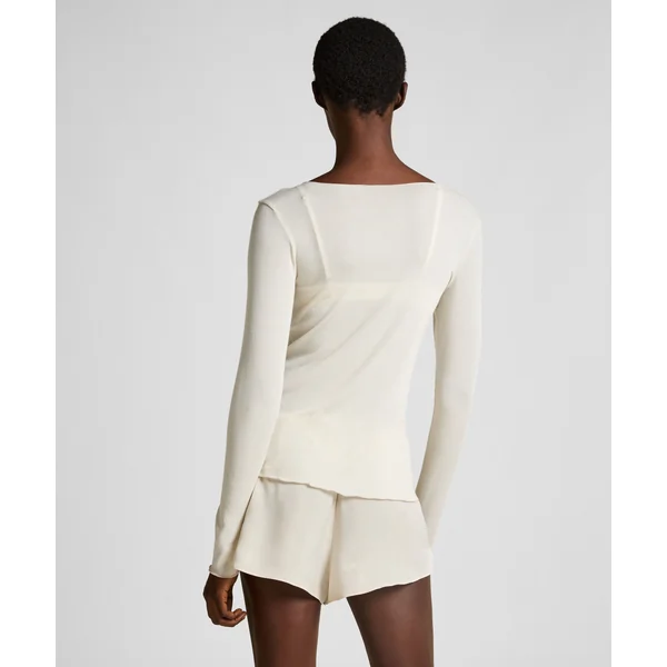 Haut avec cachemire à col bateau super soft - Blanc