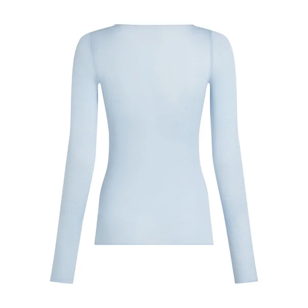 Haut avec cachemire à col bateau super soft - Bleu