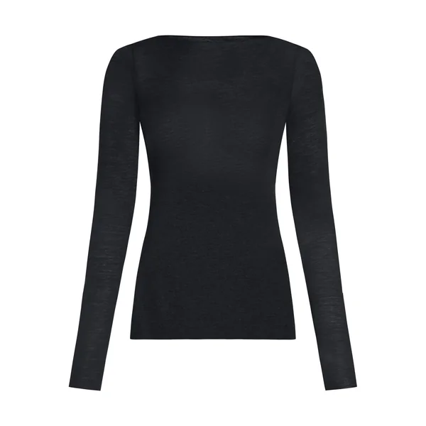 Haut avec cachemire à col bateau super soft - Noir