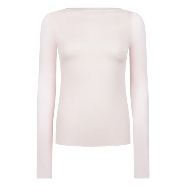 Haut avec cachemire à col bateau super soft - Rose