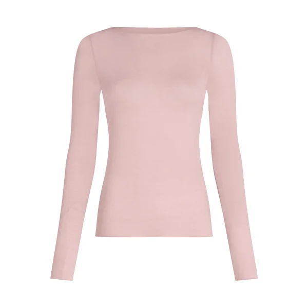 Haut avec cachemire à col bateau super soft - Rose