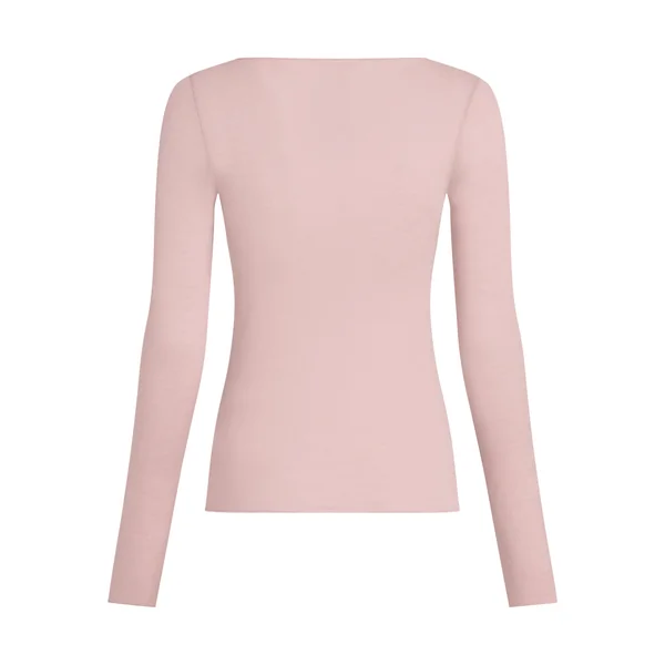 Haut avec cachemire à col bateau super soft - Rose