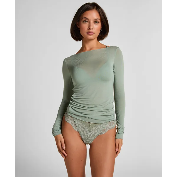 Haut avec cachemire à col bateau super soft - Vert