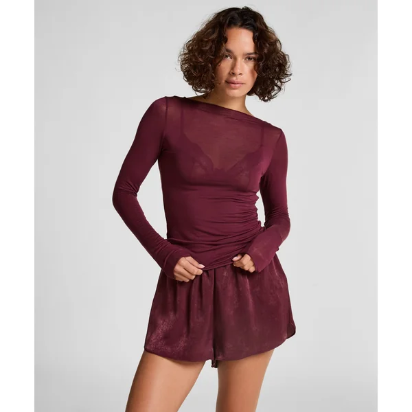 Haut avec cachemire à col bateau super soft - Violet
