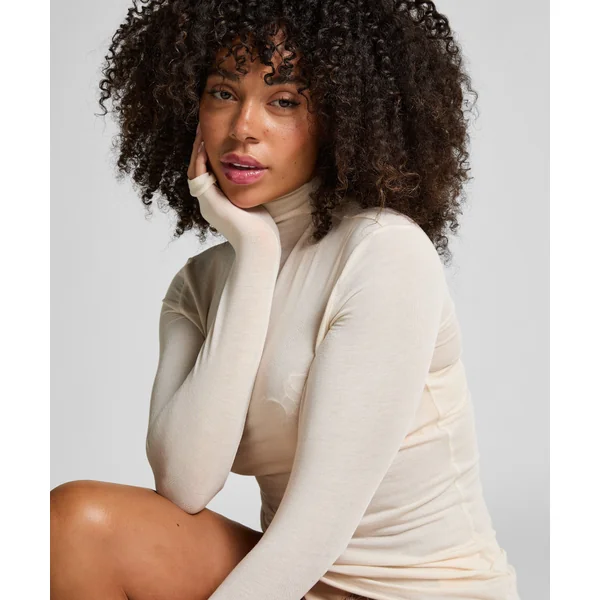 Haut avec cachemire à col roulé super soft - Blanc
