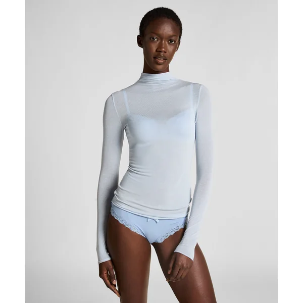 Haut avec cachemire à col roulé super soft - Bleu