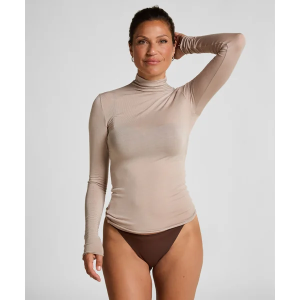 Haut avec cachemire à col roulé super soft - Marron