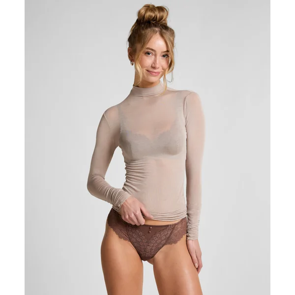 Haut avec cachemire à col roulé super soft - Marron