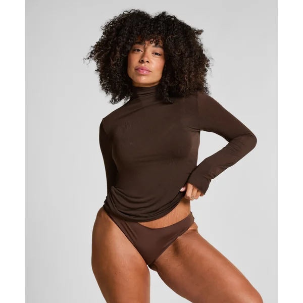 Haut avec cachemire à col roulé super soft - Marron