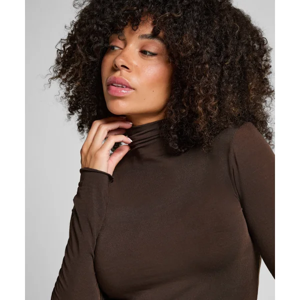 Haut avec cachemire à col roulé super soft - Marron