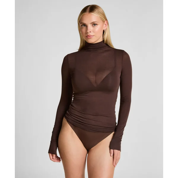 Haut avec cachemire à col roulé super soft - Marron