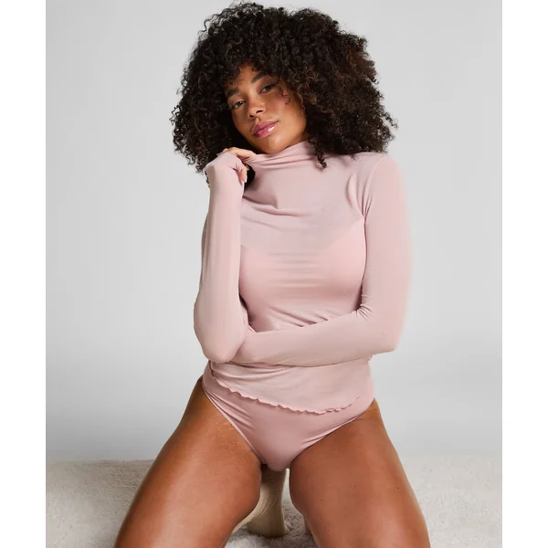 Haut avec cachemire à col roulé super soft - Rose