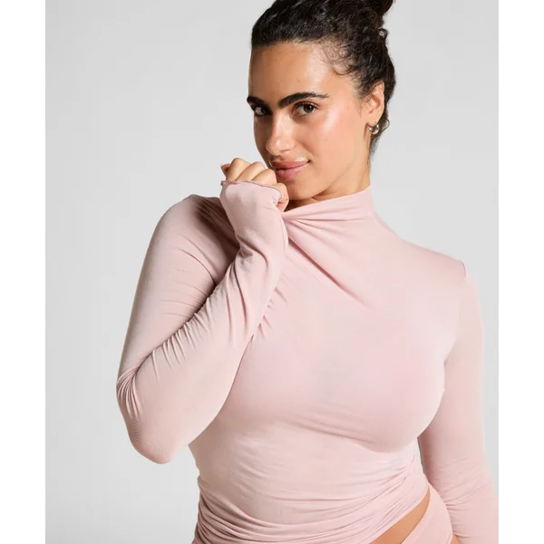 Haut avec cachemire à col roulé super soft - Rose