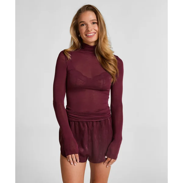 Haut avec cachemire à col roulé super soft - Violet