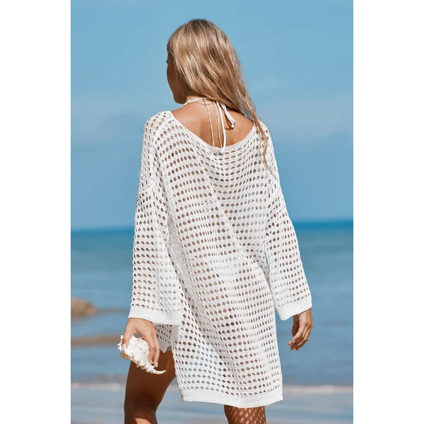 Haut cover up oversize à col bateau découpé