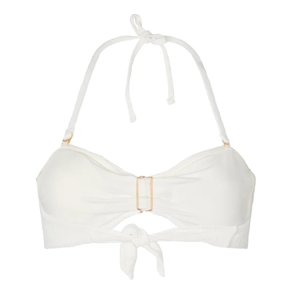 Haut de Bikini Bandeau Crinkle - Blanc