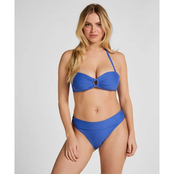 Haut de Bikini Bandeau Luxe avec Anneau - Bleu