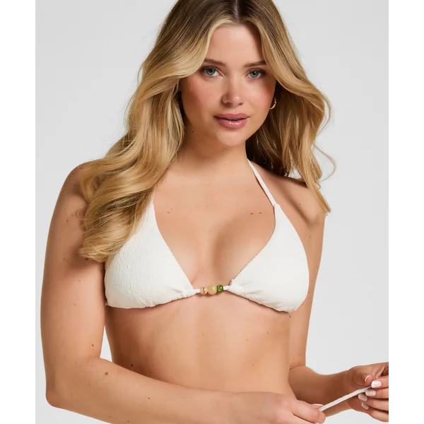 Haut de Bikini Triangle Crinkle - Blanc