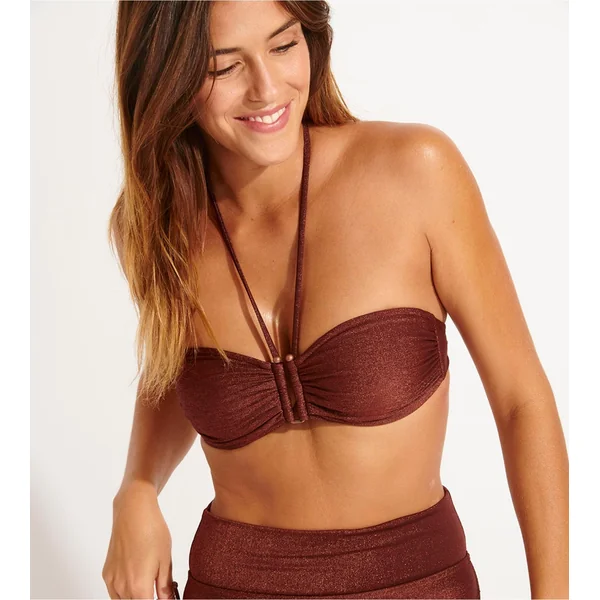 Haut de maillot de bain bandeau Fedya Adaman Acajou