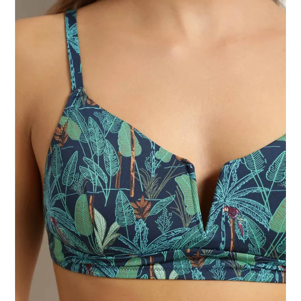 Haut de maillot de bain bandeau sans armature motif tropical Dim Swimwear