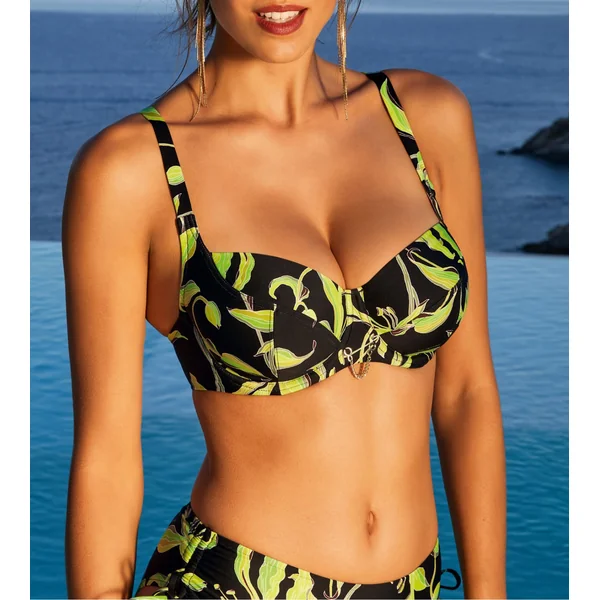 Haut de maillot de bain corbeille bonnets profonds Fleurs de Nuit Nuit Luciole
