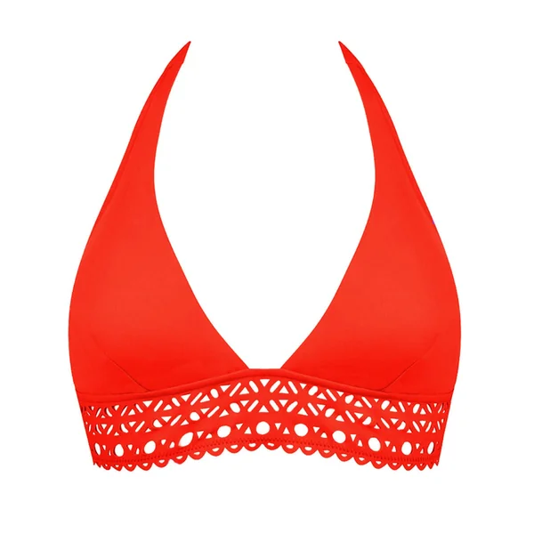 Haut de maillot de bain triangle AJOURAGE COUTURE Orange Couture