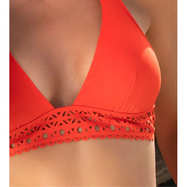 Haut de maillot de bain triangle AJOURAGE COUTURE Orange Couture